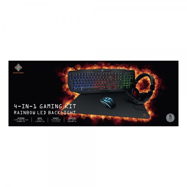 Deltaco Gaming 4-in-1 -pelaajapaketti RGB