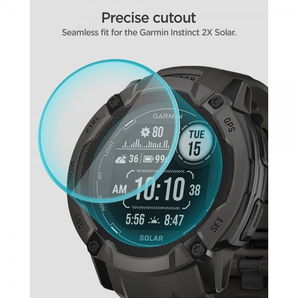 Spigen Garmin Instinct 2X Solar -näytönsuoja GLAS.tR EZ Fit 2 kpl