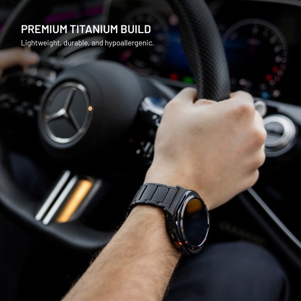 Kiinteä Garmin QuickFit 22mm Titaaniranneke Musta