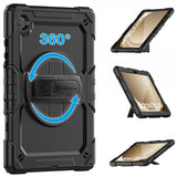 Armor-X Samsung Galaxy Tab A9 Plus Kuori Sateenkestävä Kestävä Kotelo Käsihihna Jalusta Musta