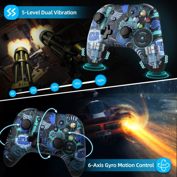 EasySMX Bayard 9124 Switch/Android/PC Ohjelmoitava langaton Graffiti-peliohjain