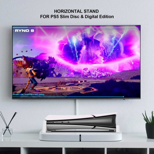 JYS PlayStation 5 Slim (Digital/Disc Edition) Teline Valkoinen