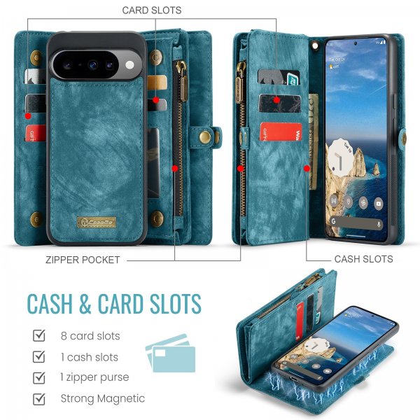 CaseMe Google Pixel 10/Pixel 10 Pro -kotelo 008 Series Irrotettava Kuori Sininen