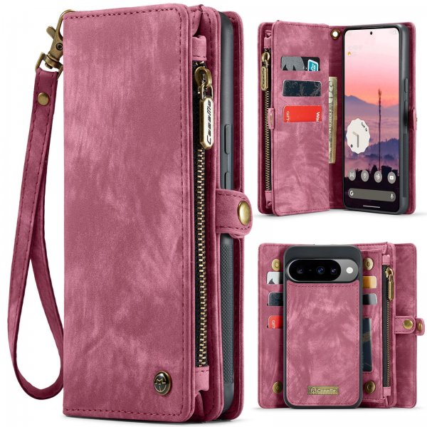 CaseMe Google Pixel 10/Pixel 10 Pro -kotelo 008 Series irrotettavalla kuorella, punainen
