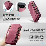CaseMe Google Pixel 10/Pixel 10 Pro -kotelo 008 Series irrotettavalla kuorella, punainen