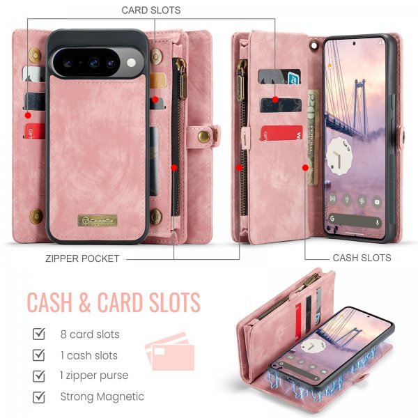 CaseMe Google Pixel 10/Pixel 10 Pro Kotelo 008 Series Irrotettava Kuori Pinkki
