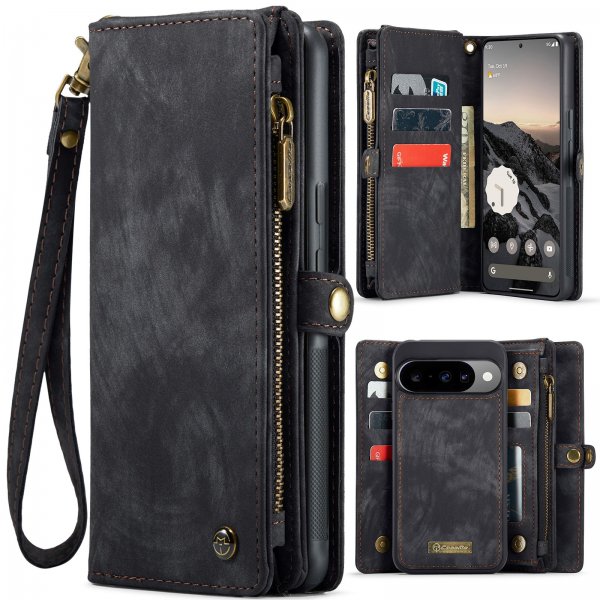 CaseMe Google Pixel 10/Pixel 10 Pro -kotelo 008 Series irrotettava kuori, musta