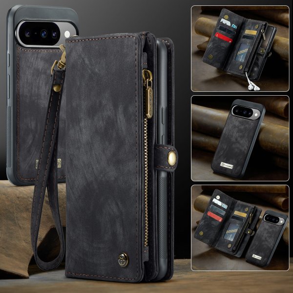 CaseMe Google Pixel 10/Pixel 10 Pro -kotelo 008 Series irrotettava kuori, musta