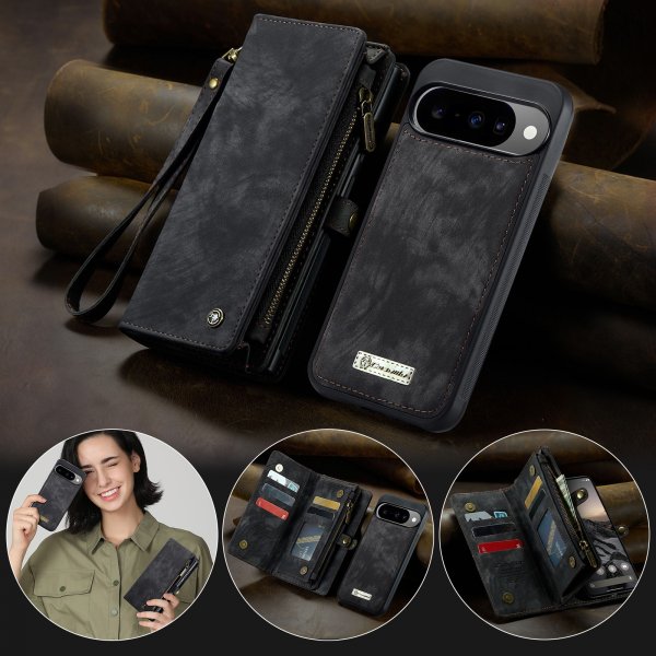 CaseMe Google Pixel 10/Pixel 10 Pro -kotelo 008 Series irrotettava kuori, musta