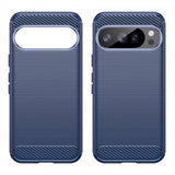 Google Pixel 10/Pixel 10 Pro Kuori Harjattu Hiilikuitukuvio Sininen