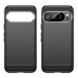 Google Pixel 10/Pixel 10 Pro Kuori Harjattu Hiilikuitutekstuuri Musta