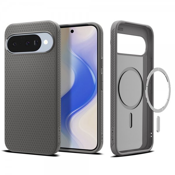 Spigen Google Pixel 10/Pixel 10 Pro Suojakuori Liquid Air MagFit Marble Gray