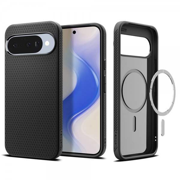 Spigen Google Pixel 10/Pixel 10 Pro Suojakuori Liquid Air MagFit Matte Black