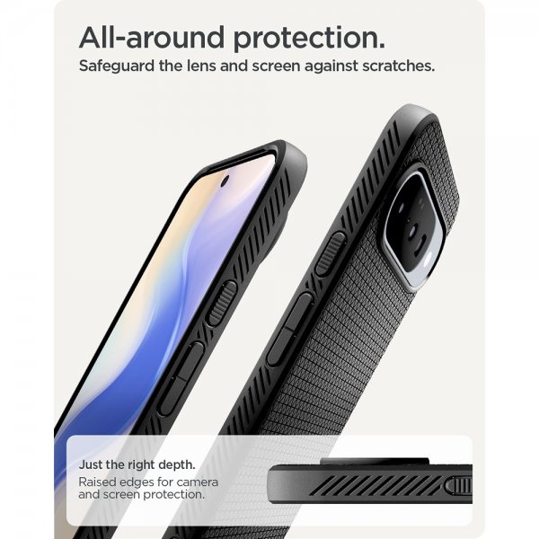 Spigen Google Pixel 10/Pixel 10 Pro Suojakuori Liquid Air MagFit Matte Black