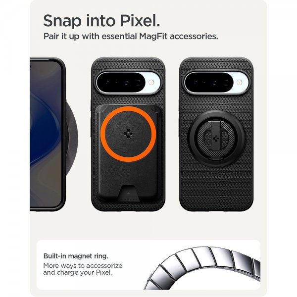 Spigen Google Pixel 10/Pixel 10 Pro Suojakuori Liquid Air MagFit Matte Black