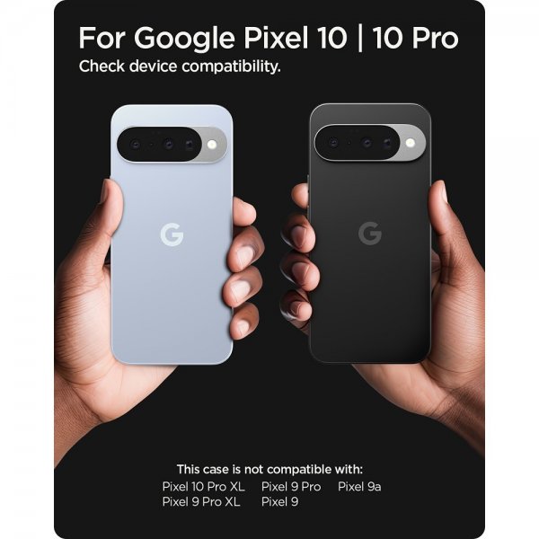 Spigen Google Pixel 10/Pixel 10 Pro -kuori, Rugged Armor MagFit, mattamusta