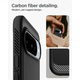 Spigen Google Pixel 10/Pixel 10 Pro -kuori, Rugged Armor MagFit, mattamusta