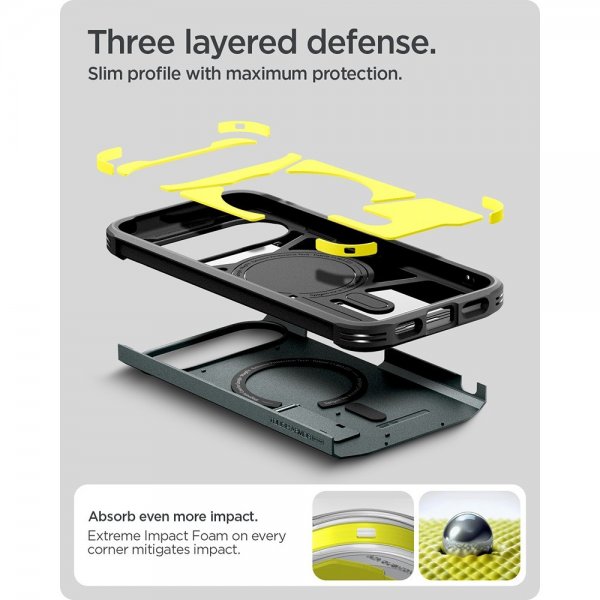 Spigen Google Pixel 10/Pixel 10 Pro Suojakuori Tough Armor MagFit Abyss Green