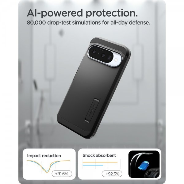 Spigen Google Pixel 10/Pixel 10 Pro Suojakuori Tough Armor MagFit Musta
