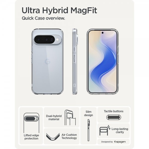 Spigen Google Pixel 10/Pixel 10 Pro -suojakuori Ultra Hybrid Crystal Clear