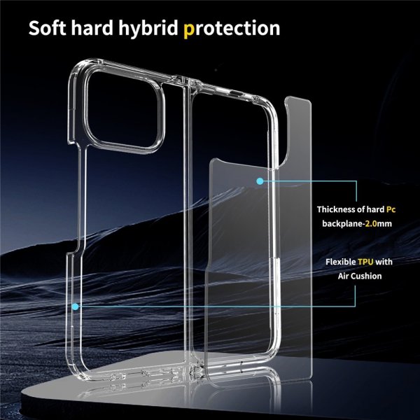 Nordic Covers Google Pixel 10 Pro Fold -suojakuori, Feather Series, läpinäkyvä