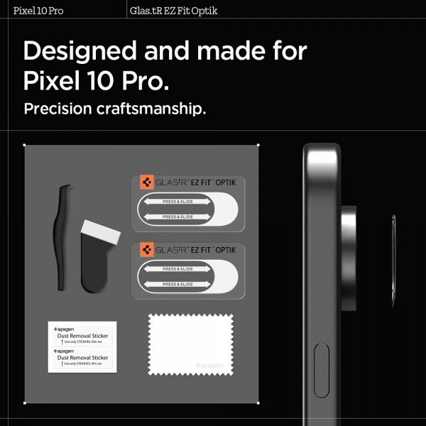 Spigen Google Pixel 10 Pro Kameransuoja Lasikalvo.tR EZ Fit Optik 2-pack