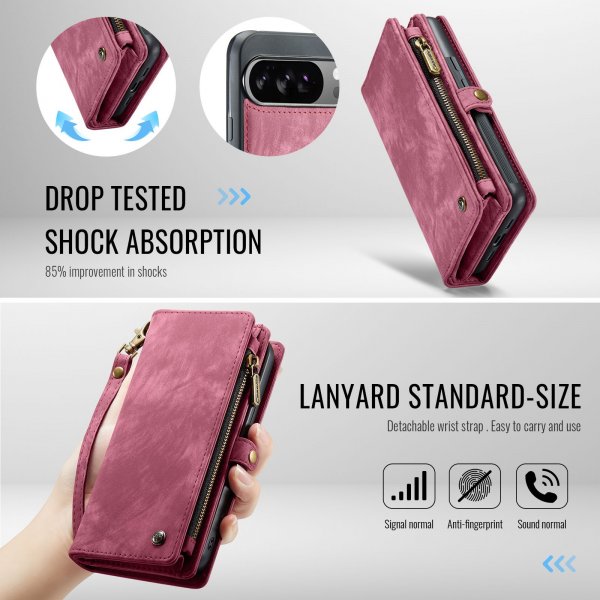 CaseMe Google Pixel 10 Pro XL -kotelo 008 Series irrotettava kuori, punainen