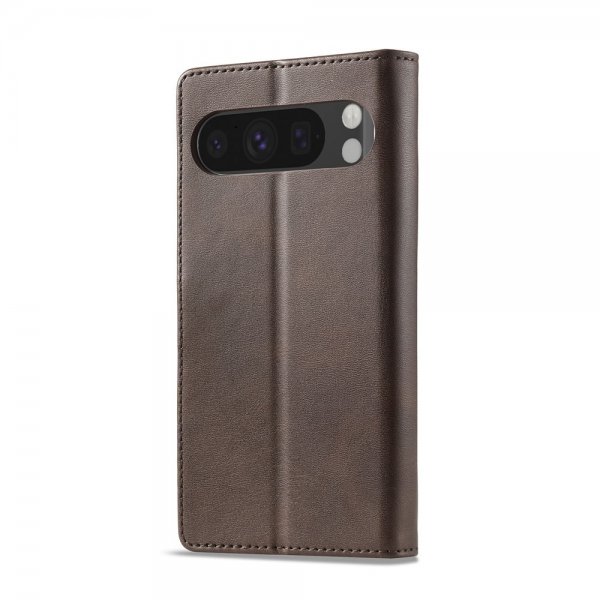 Lc.Imeeke Google Pixel 10 Pro XL Suojakotelo korttipaikalla, jalustatoiminnolla, tummanruskea