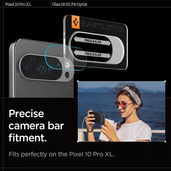 Spigen Google Pixel 10 Pro XL kamerasuojalasi, EZ Fit Optic 2-pakkaus