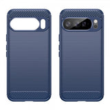 Google Pixel 10 Pro XL -harjattu hiilikuitukuvioitu kuori, sininen