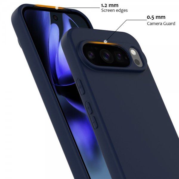 Google Pixel 10 Pro XL -kuori hihnalla, silikoninen MagSafe, tummansininen