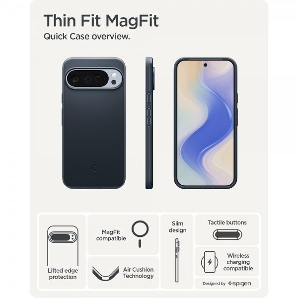 Spigen Google Pixel 10 Pro XL Kuori Thin Fit MagFit Metal Slate