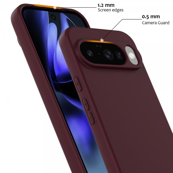 Google Pixel 10/Pixel 10 Pro Kuori hihnalla Silikoni MagSafe Viininpunainen