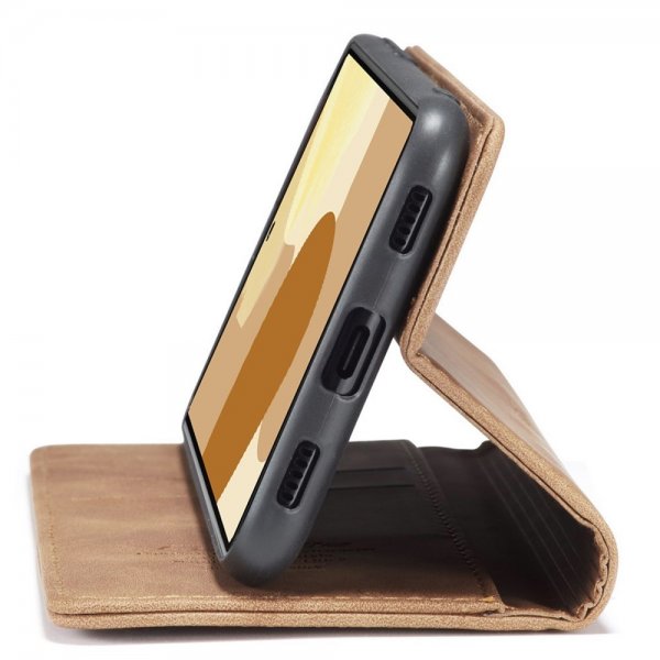 CaseMe Google Pixel 6 Pro -retro flip-suojakotelo, ruskea
