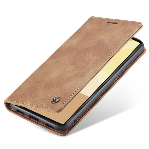 CaseMe Google Pixel 6 Pro -retro flip-suojakotelo, ruskea