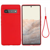 Google Pixel 6 Pro -kuori silikonia, hihna, punainen