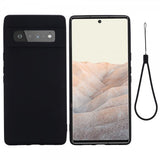 Google Pixel 6 Pro -kuoret hihnalla, silikoni, musta