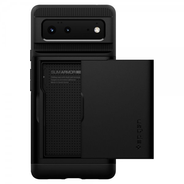 Spigen Google Pixel 6 -suojakuori, Slim Armor CS, musta
