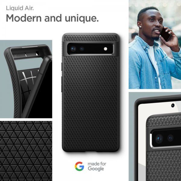 Spigen Google Pixel 6a Suojakuori Liquid Air Matte Black