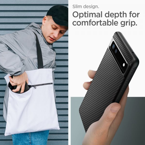 Spigen Google Pixel 6a Suojakuori Liquid Air Matte Black