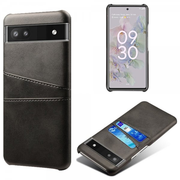 Google Pixel 6a Kuori, jossa kaksi korttipaikkaa, musta