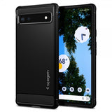 Spigen Google Pixel 6a -kuori, Rugged Armor, mattamusta