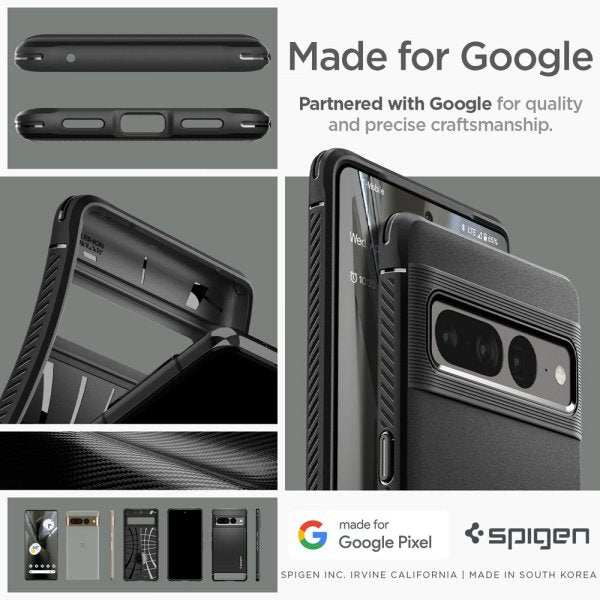 Spigen Google Pixel 7 Pro Suojakuori Rugged Armor Mattamusta