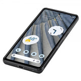 Lc.Imeeke Google Pixel 7 -kuori, hiilikuitukuvio, punainen raita, musta