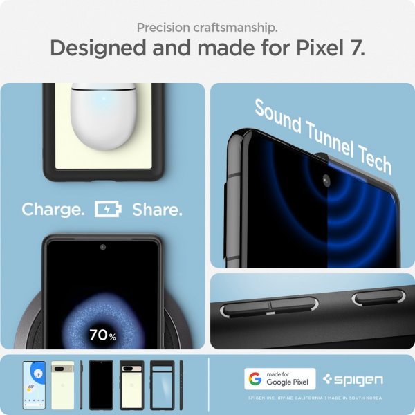 Spigen Google Pixel 7 Ultra Hybrid -suojakuori, mattamusta