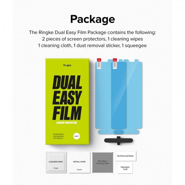 Ringke Google Pixel 7 Näytönsuoja Dual Easy Film 2-pakkaus