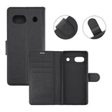 Google Pixel 7a -suojakotelo, jossa teline, musta