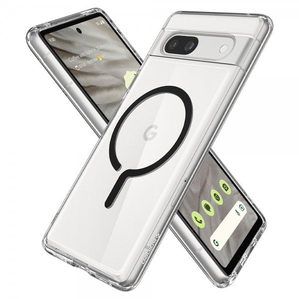 Spigen Google Pixel 7a -suojakuori Ultra Hybrid OneTap Metal Ring MagFit, musta