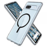 Spigen Google Pixel 7a -suojakuori Ultra Hybrid OneTap Metal Ring MagFit, musta