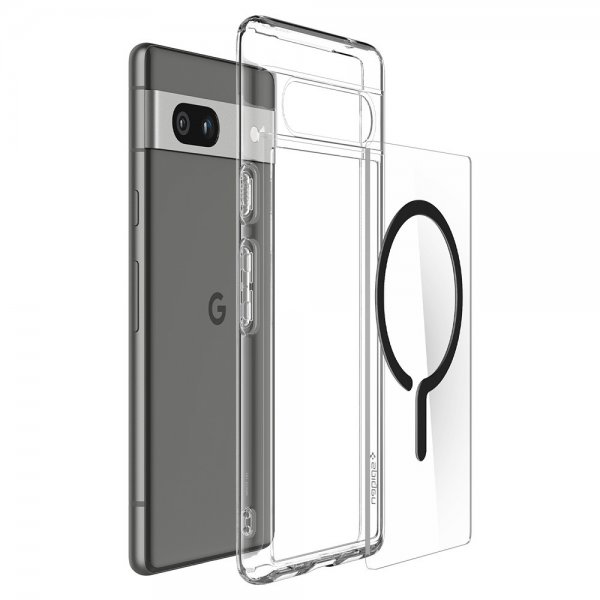 Spigen Google Pixel 7a -suojakuori Ultra Hybrid OneTap Metal Ring MagFit, musta